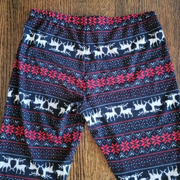 Pink Rose Holiday Tights Reindeer Print Leggings - Picture 9 of 11